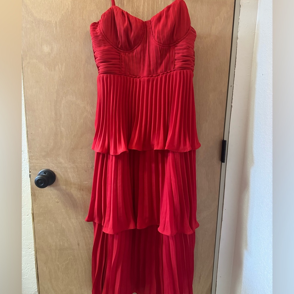 Lulu's Red Tiered corset Dress